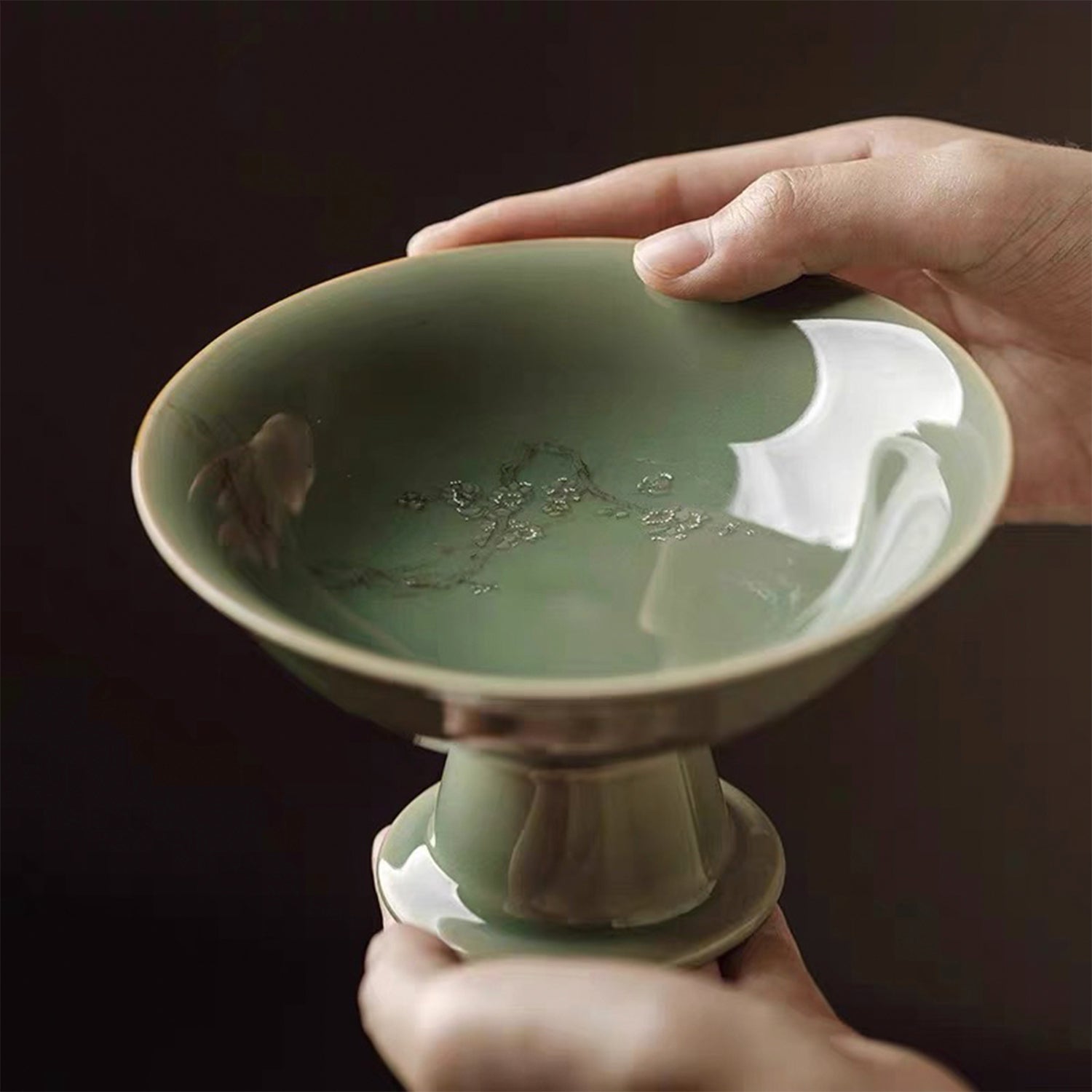 Celadon Plum Fruit/Dessert Plate