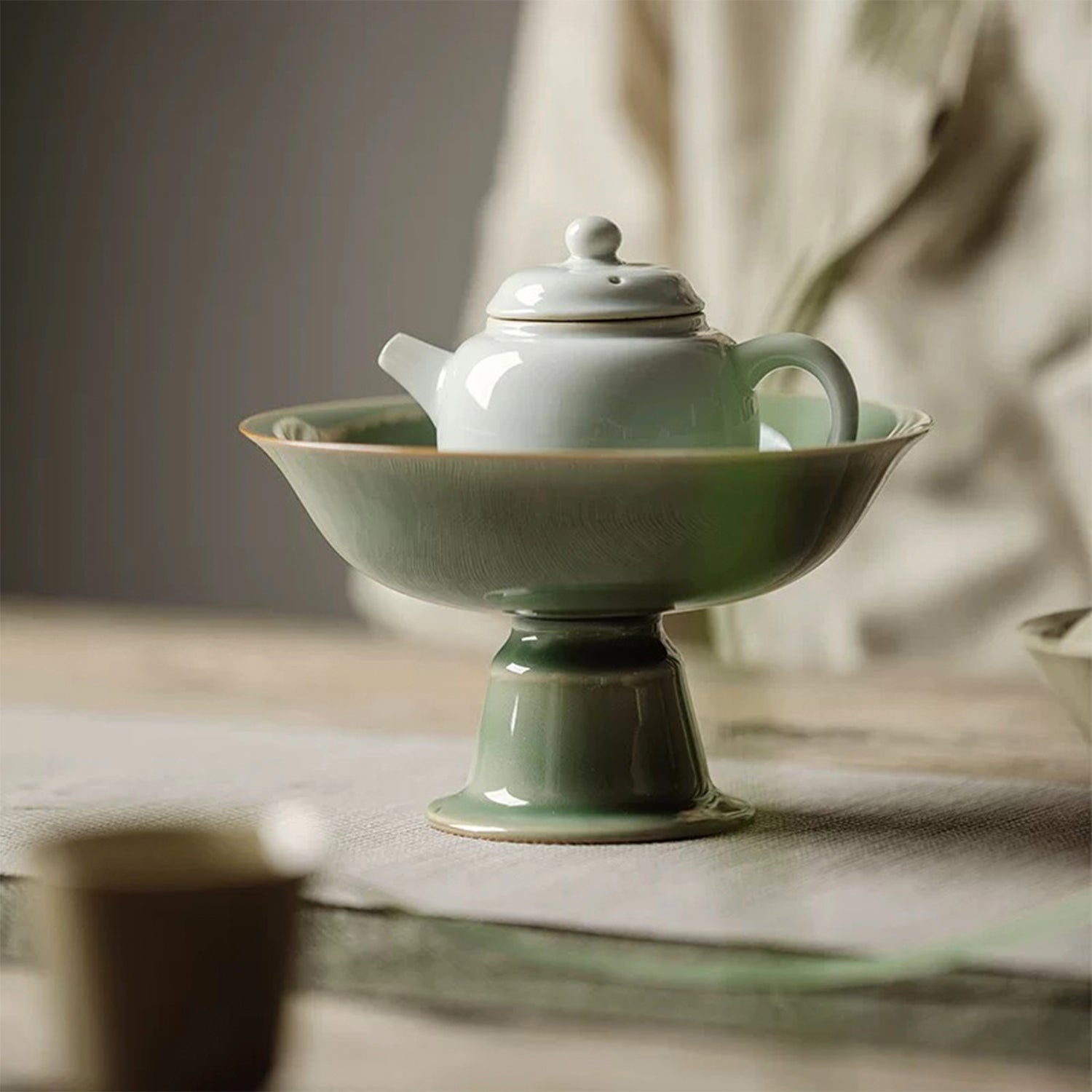 Celadon Plum Fruit/Dessert Plate