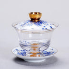 Blue and White Porcelain Lidded Bowl - Ci Porcelain