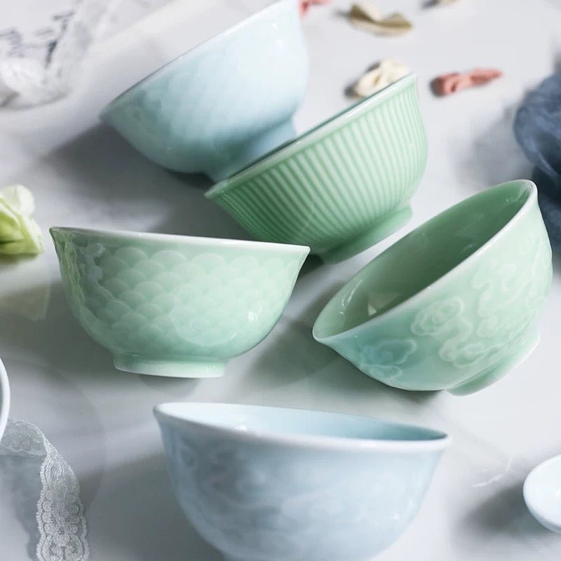 Dragon Scale Pattern Bowl - Ci Porcelain