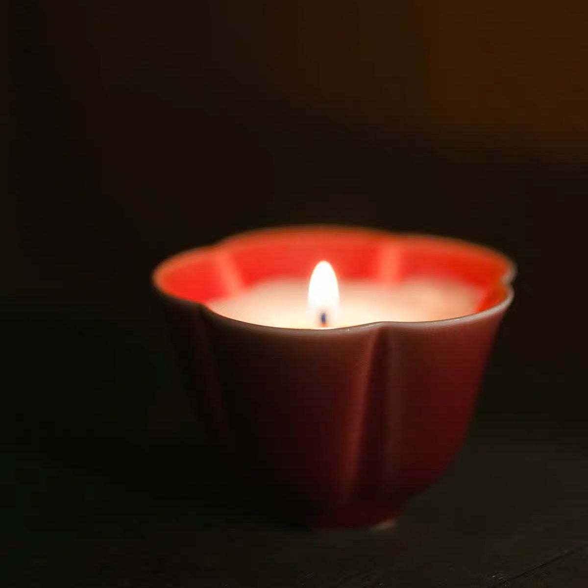 Oxblood Red Porcelain Candle | Winter Plum Soy Wax