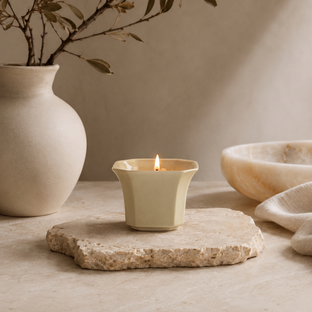 Celadon Porcelain Candle | Green Tea & Orange Blossom Soy Wax