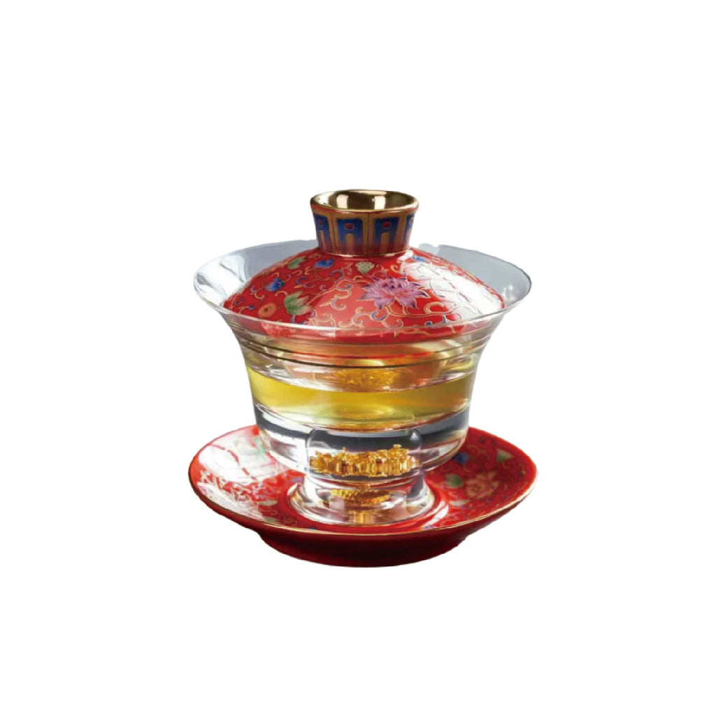 Chinese Tea Cup with Lid - Fong's Golden Traditional Gaiwan