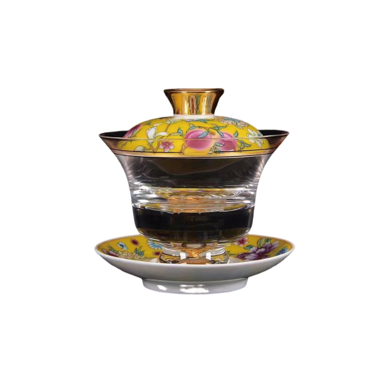 Chinese Tea Cup with Lid - Fong's Golden Traditional Gaiwan